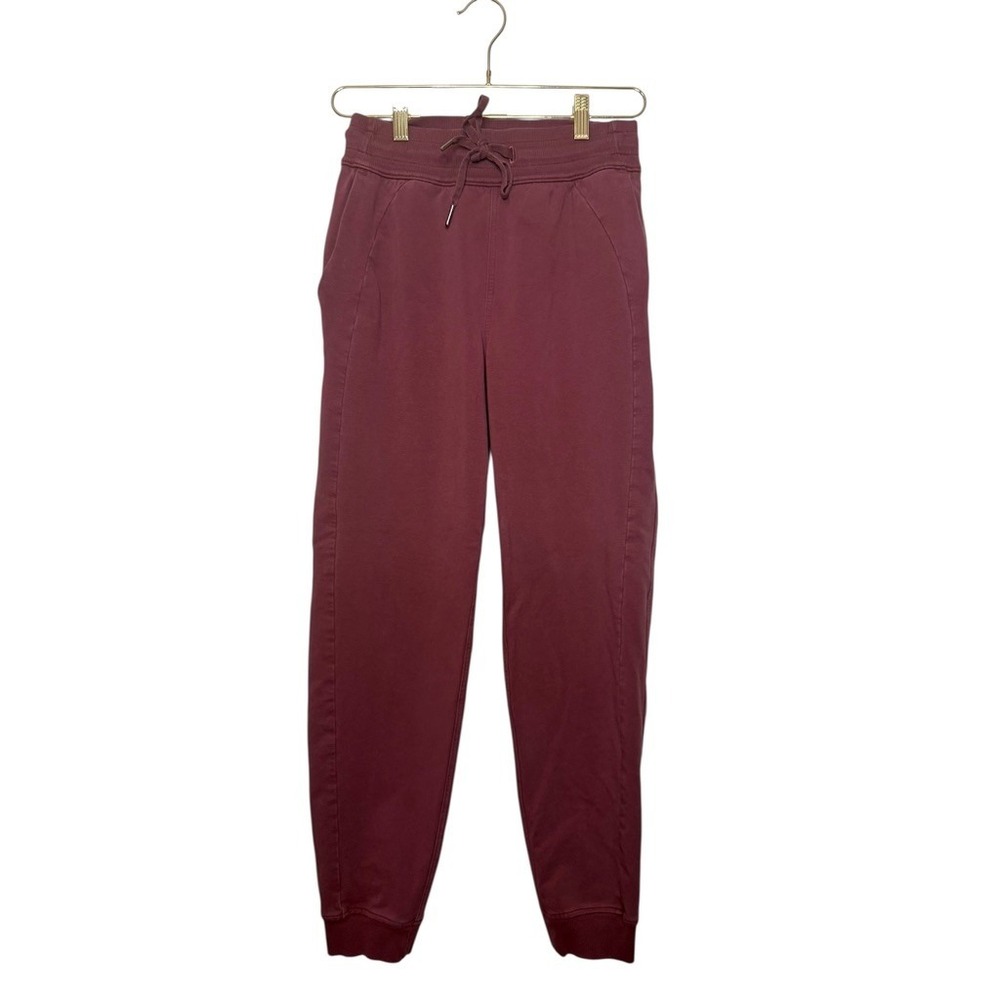 Lululemon Scuba High Rise Joggers‎ Smokey Red Drawstring Waist Pockets Women 4